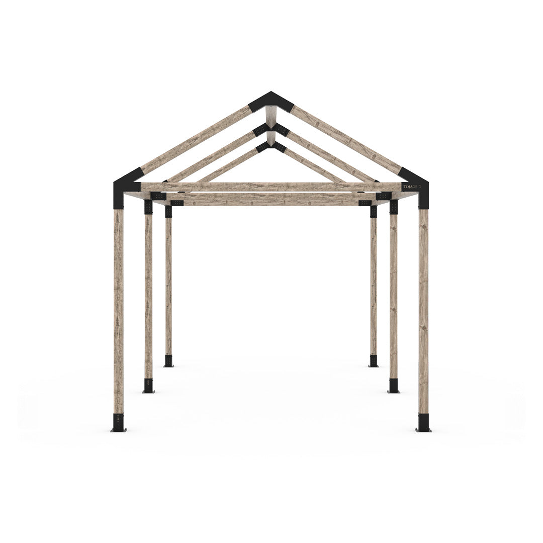 Grid 30, Angled Roof Double Pergola Kit for 4x4 Wood Posts