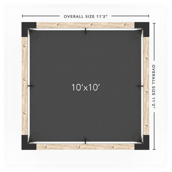 Pergola Kit with Post Wall for 6x6 Wood Posts _10x10_graphite _10x10_crimson _10x10_denim _10x10_white