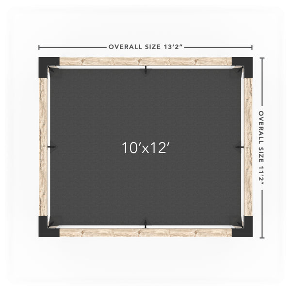 Pergola Kit with Post Wall for 6x6 Wood Posts _10x12_graphite _10x12_crimson _10x12_denim _10x12_white