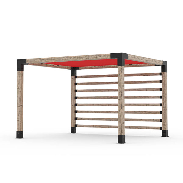 Pergola Kit with Post Wall for 6x6 Wood Posts _10x12_crimson