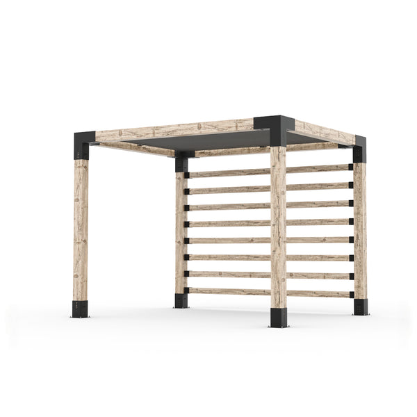 Pergola Kit with Post Wall for 6x6 Wood Posts _8x10_graphite