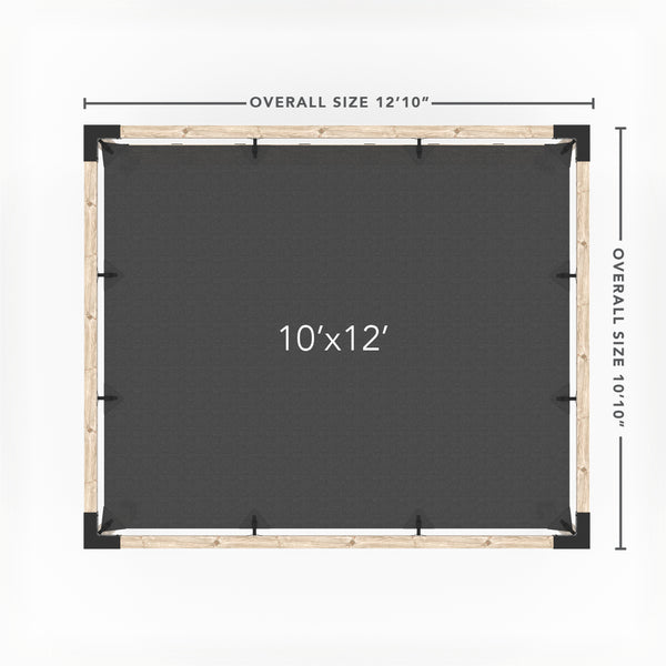 Pergola Kit with Post Wall for 4x4 Wood Posts _10x12_graphite _10x12_crimson _10x12_denim _10x12_white