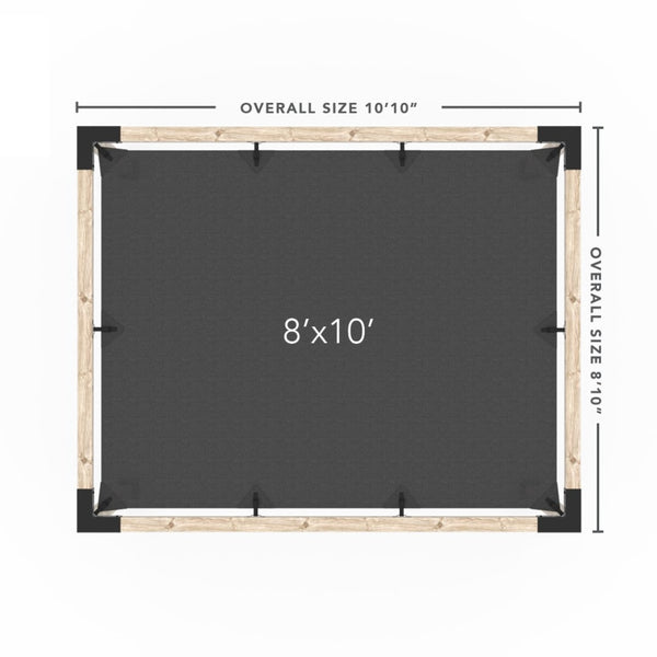 Pergola Kit With Shade Sail For 4X4 Wood Posts _8x10_graphite _8x10_crimson _8x10_denim _8x10_white